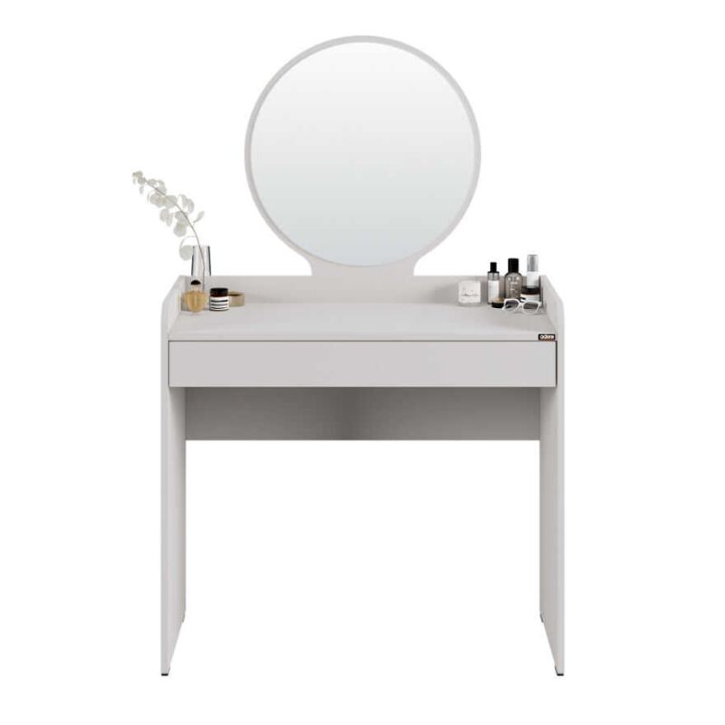 Curve Megapap melamine dressing table in white color 90x47x142cm.