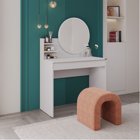 Dior Megapap melamine dressing table in white color 90x45x138cm.