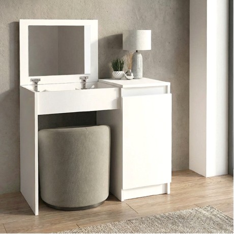 Τουαλέτα με καθρέπτη Huma Megapap χρώμα λευκό 90x45x118,2εκ.