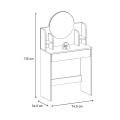 Idis Megapap melamine dressing table in white color 74.8x34.8x135cm.