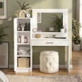 Τουαλέτα με καθρέπτη Kaunos Megapap χρώμα λευκό 123,8x40x148,2εκ.