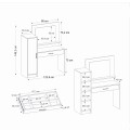 Τουαλέτα με καθρέπτη Kaunos Megapap χρώμα λευκό 123,8x40x148,2εκ.