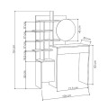 Mup Megapap melamine dressing table in white color 105x35x151cm.