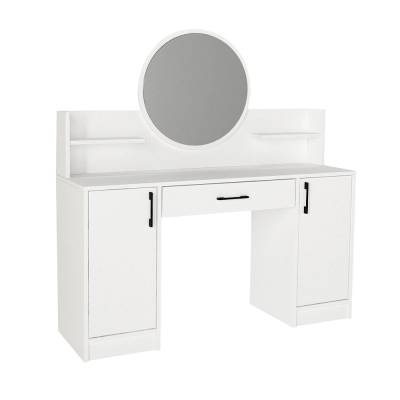 Talos Megapap melamine dressing table in white color 135x40x144.2cm.