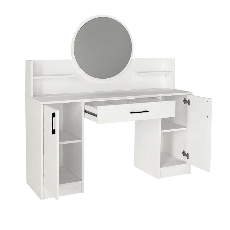 Talos Megapap melamine dressing table in white color 135x40x144.2cm.