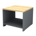Venturo Megapap melamine office coffee table in anthracite - oak color 60x60x45cm.