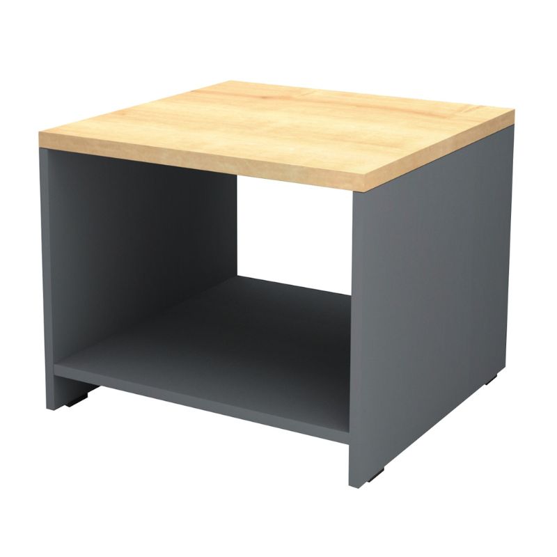 Venturo Megapap melamine office coffee table in anthracite - oak color 60x60x45cm.