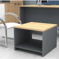 Venturo Megapap melamine office coffee table in anthracite - oak color 60x60x45cm.