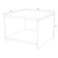 Venturo Megapap melamine office coffee table in anthracite - oak color 60x60x45cm.