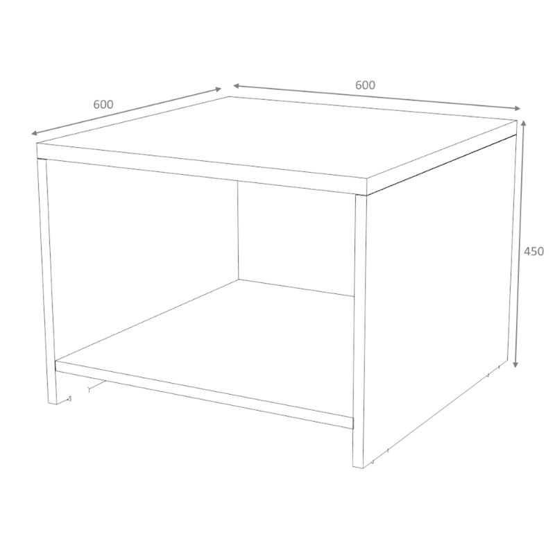 Venturo Megapap melamine office coffee table in anthracite - oak color 60x60x45cm.