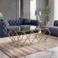 ACTON Coffee Table 123x63 Metal Gold/Glass