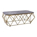 ACTON Coffee Table 123x63 Metal Gold/Glass