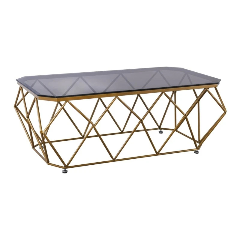 ACTON Coffee Table 123x63 Metal Gold/Glass