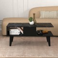 Andros Megapap melamine coffee table in black - black marble color 90x54x39,6cm.