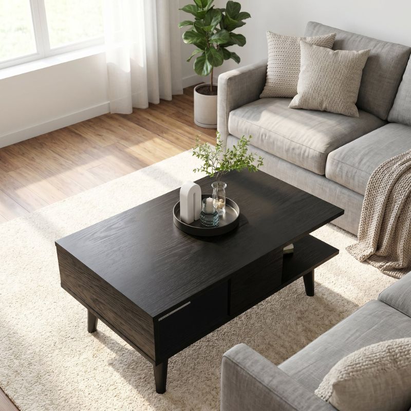 Andros Megapap melamine coffee table in sencron black color 90x54x39,6cm.