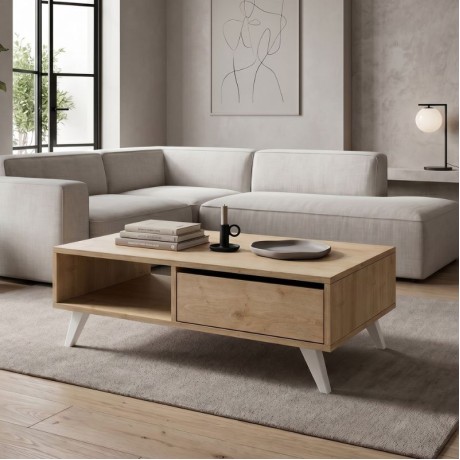 Aster Megapap melamine coffee table in sonoma color 120x56x40cm.