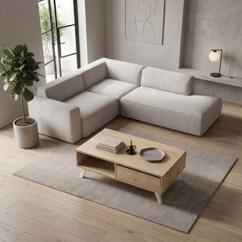 Aster Megapap melamine coffee table in sonoma color 120x56x40cm.
