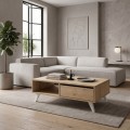 Aster Megapap melamine coffee table in sonoma color 120x56x40cm.