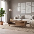 Aster Megapap melamine coffee table in walnut color 120x56x40cm.