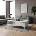 Τραπεζάκι σαλονιού Aster Megapap χρώμα λευκό 120x56x40εκ.