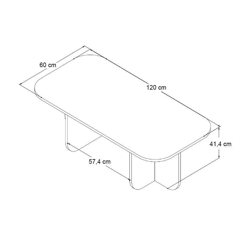 Becaj Megapap melamine coffee table in travertine color 120x60x41.4cm.