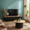 Bohema Megapap melamine coffee table in black - sepet oak Ø85x43,2cm.