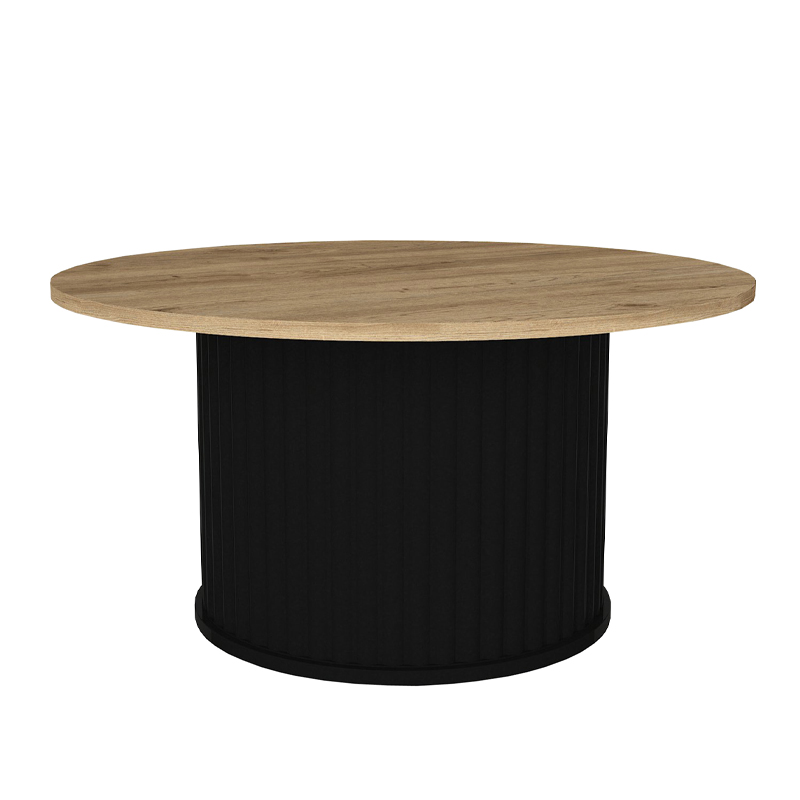 Bohema Megapap melamine coffee table in black - sepet oak Ø85x43,2cm.