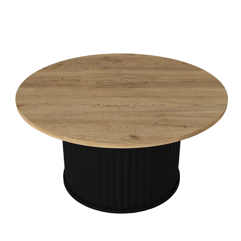 Bohema Megapap melamine coffee table in black - sepet oak Ø85x43,2cm.