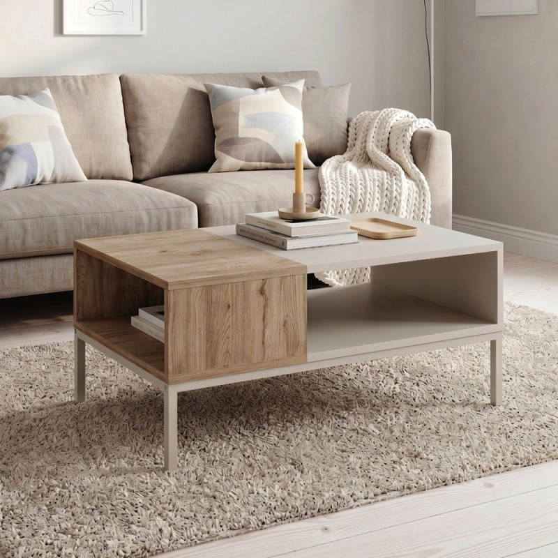 Cailin Megapap melamine coffee table in sandstone - sepet oak color 90x56x40.6cm.