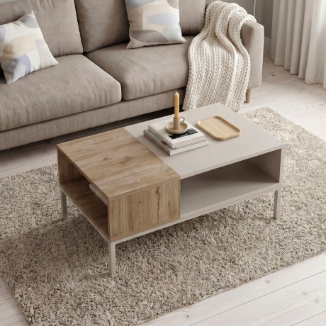 Cailin Megapap melamine coffee table in sandstone - sepet oak color 90x56x40.6cm.