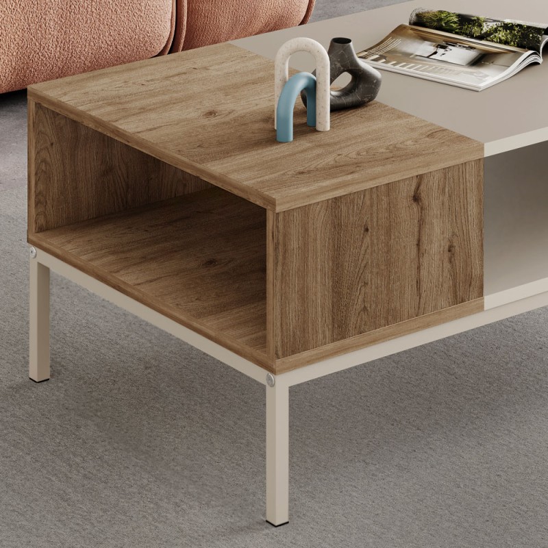 Cailin Megapap melamine coffee table in sandstone - sepet oak color 90x56x40.6cm.