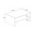 Chester Megapap melamine coffee table in anthracite - walnut color 93,6x60x40cm.