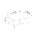 Τραπεζάκι σαλονιού Colia Megapap χρώμα sepet oak 90x60x40,4εκ.