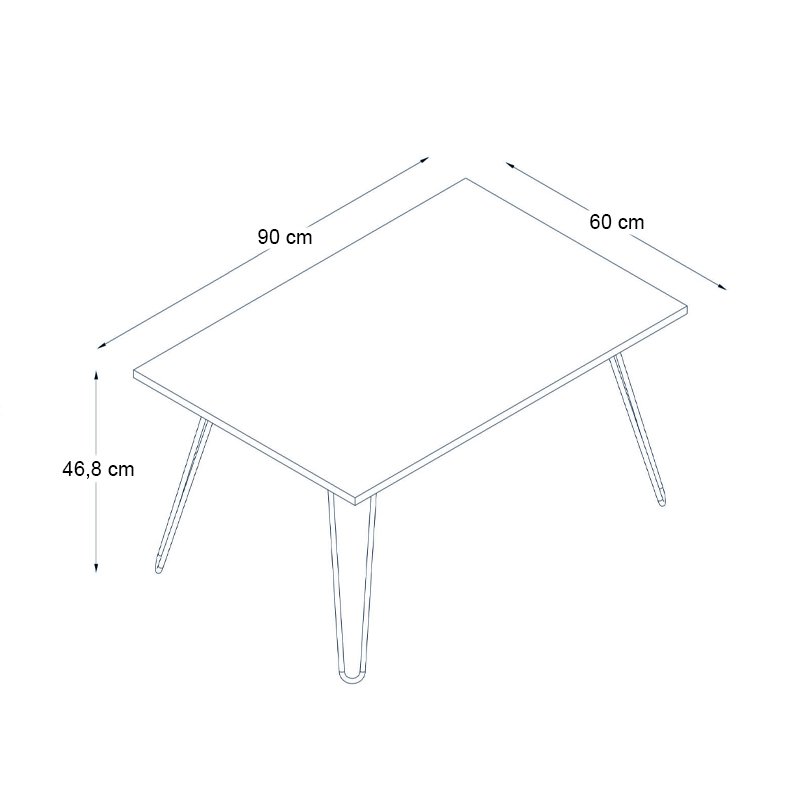 Deren Megapap melamine coffee table in walnut color 90x60x46,8cm.