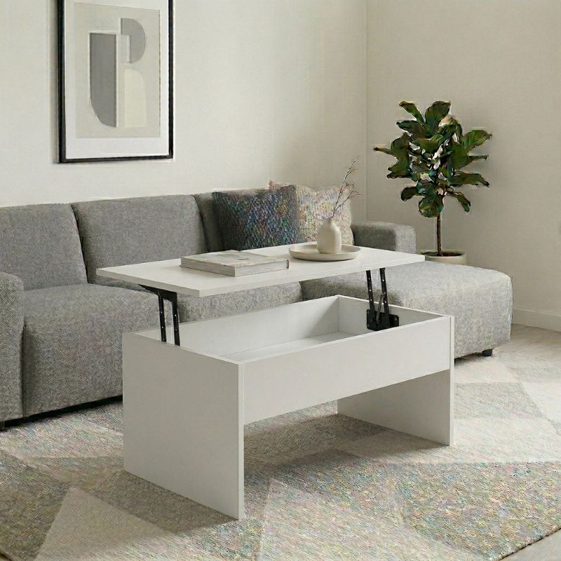 Devon Megapap coffee table with melamine polymorphic in white color 110x60x44,8cm.