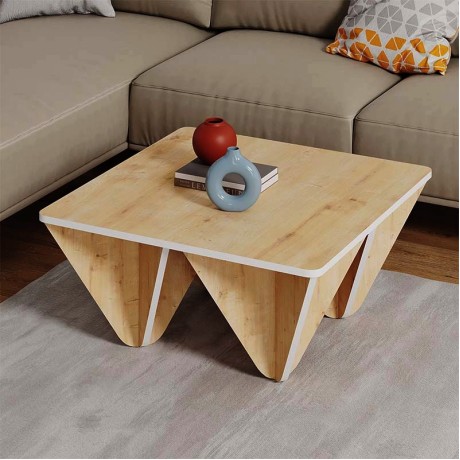 Τραπεζάκι σαλονιού Diamond Megapap χρώμα sapphire oak 80x80x38εκ.