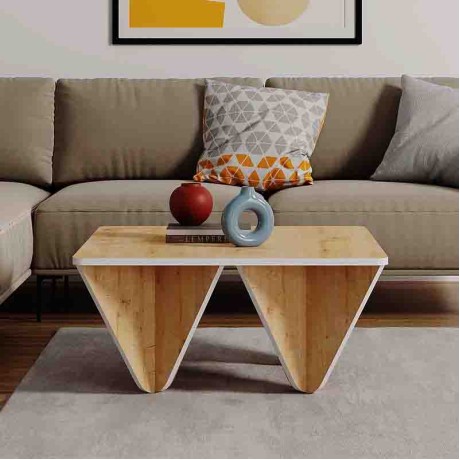 Τραπεζάκι σαλονιού Diamond Megapap χρώμα sapphire oak 80x80x38εκ.