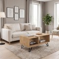 Don Megapap melamine coffee table in sonoma color 90x55x44cm.