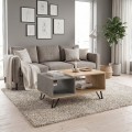 Don Megapap melamine coffee table in sonoma - anthracite color 90x55x44cm.