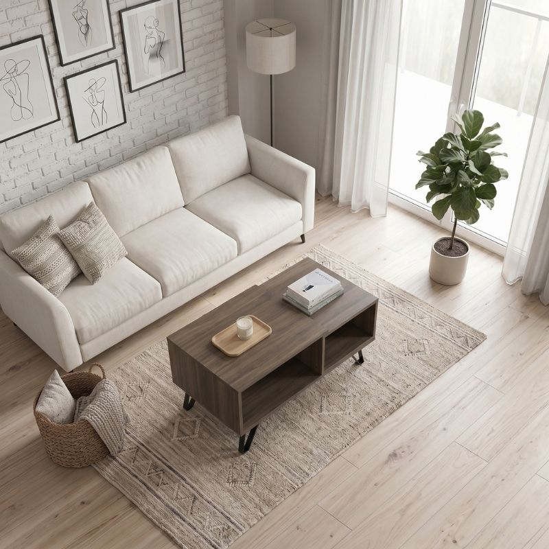 Don Megapap melamine coffee table in walnut color 90x55x44cm.