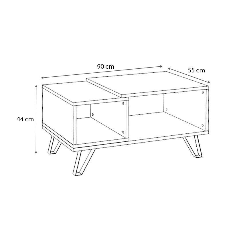 Don Megapap melamine coffee table in walnut color 90x55x44cm.