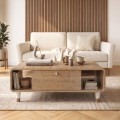 Doro Megapap melamine coffee table in sepet oak color 100x60x34.6cm.