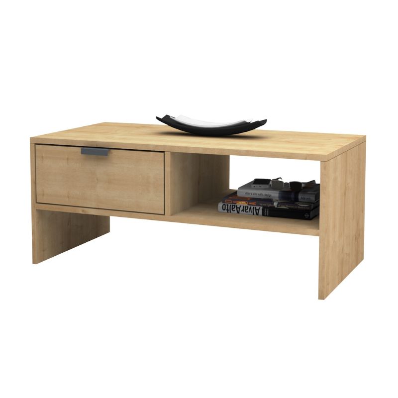Galaxy Megapap melamine coffee table in oak color 100x50x42cm.