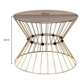 Girene Megapap metal - MDF coffee table in gold - walnut Ø55x42cm.