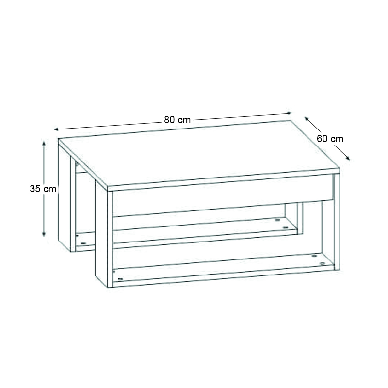 Gorder Megapap melamine coffee table in walnut color 80x60x35cm.