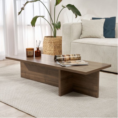 Harbor Megapap melamine coffee table in walnut color 120x45x30cm.