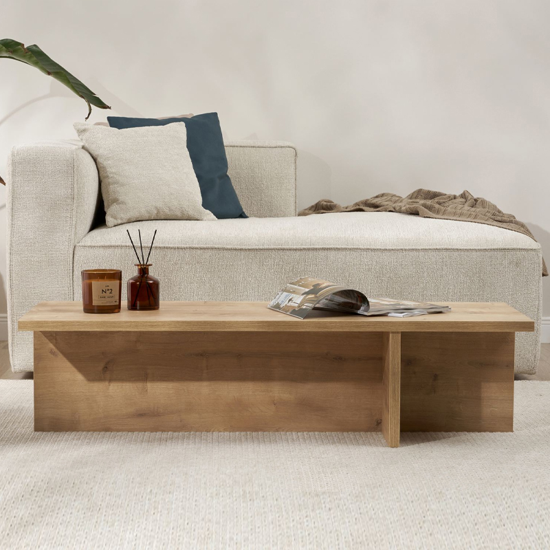 Harbor Megapap melamine coffee table in sapphire oak color 120x45x30cm.