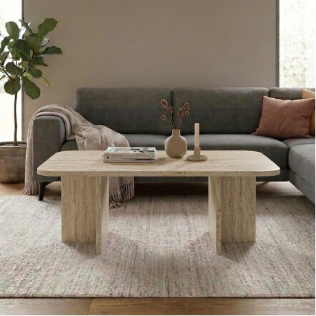 Hillary Megapap melamine coffee table in travertine color 100x60x41.8cm.