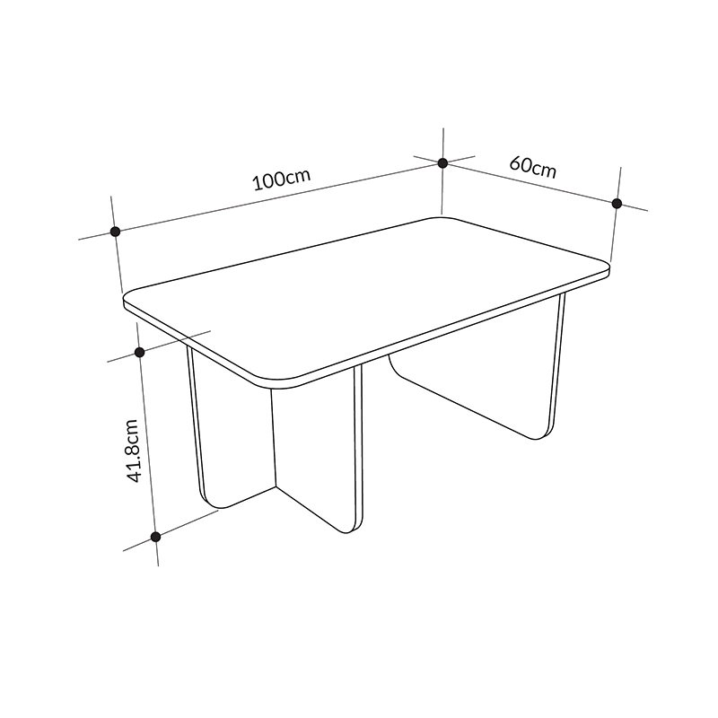 Hillary Megapap melamine coffee table in travertine color 100x60x41.8cm.