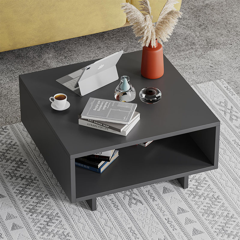 Hola Megapap melamine coffee table in anthracite color 60x60x32cm.